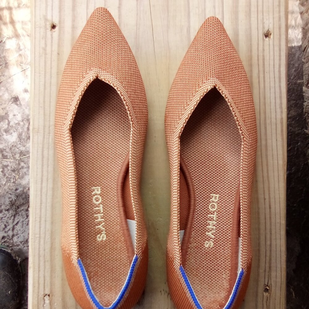 Rothy's Flats with Point Toe Size 6.5 Fawn Color Like New